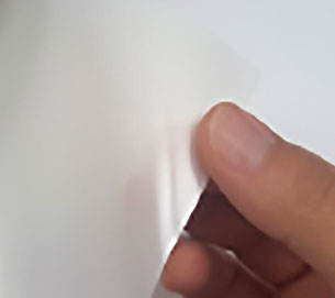 A white coating on a front bumper