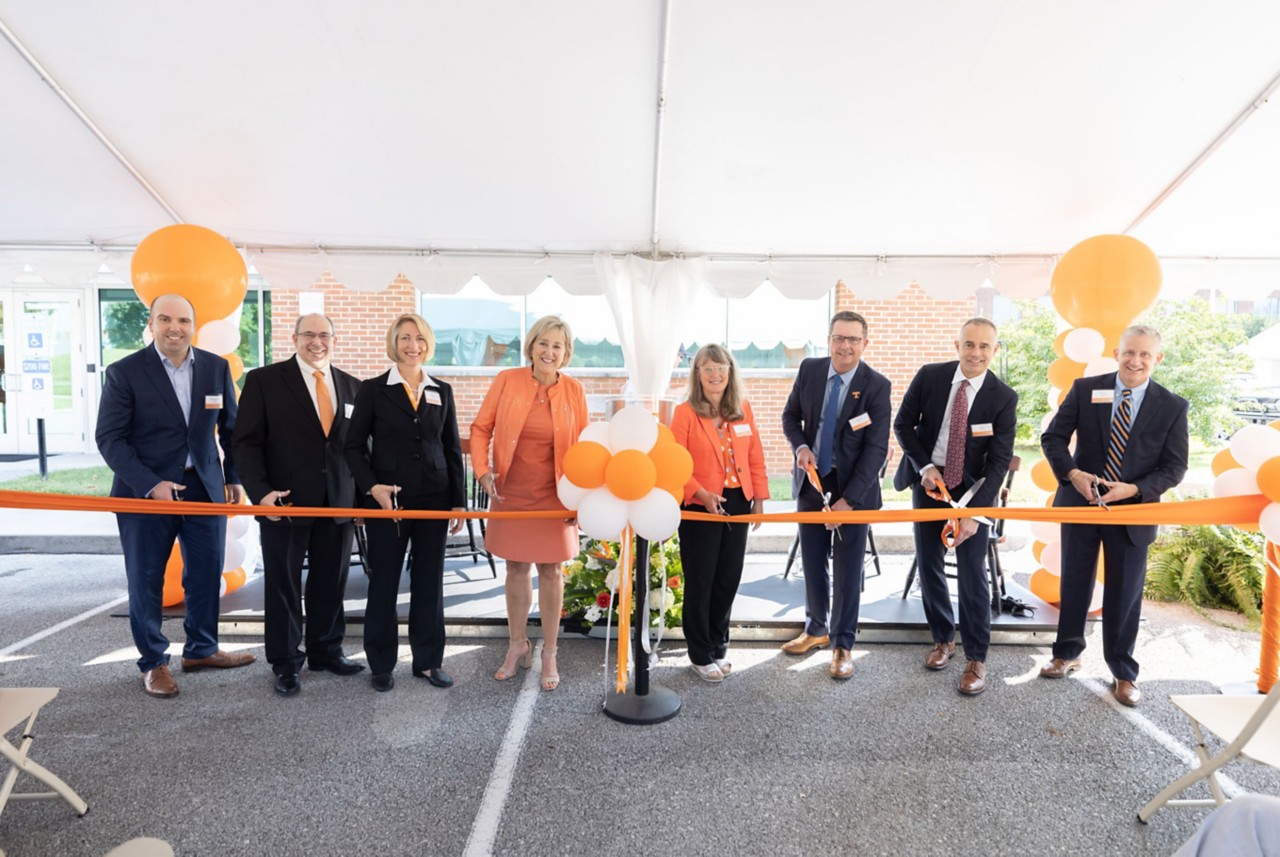 Ribbon cutting for the Eastman Innovation Center on UT Campus 